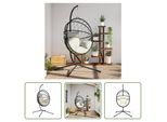 The Living Store Sedia Sospesa Egg Design Con Supporto In Rattan E Acciaio Beige