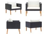 Vidaxl Divano Da Giardino A 1 Posto Con Cuscini In Poly Rattan Nero - Divano Da Giardino - Divani Da Giardino - Divani - Divani