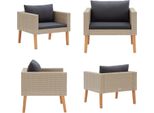 Vidaxl Divano Da Giardino A 1 Posto Con Cuscini In Poly Rattan Beige - Divano Da Giardino - Divani Da Giardino - Divani - Divani