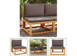 The Living Store Poltrona Da Giardino Senza Braccioli Con Cuscino In Legno Massiccio Di Acacia