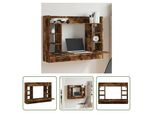 The Living Store Scrivania Da Parete In Rovere Fumé 105X48X75 Cm Materiale Legno