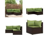Vidaxl Set Salotto Da Giardino 3 Pezzi Con Cuscini In Poly Rattan Marrone - Set Salotto Da Giardino - Set Salotto Da Giardino - Set Salotto Da Esterno - Set Salotto Da Terrazzo