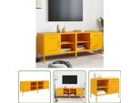 The Living Store Mobili Tv 2 Pezzi Giallo Senape 68X39X50,5 Cm Acciaio