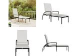 Vidaxl Lettino Da Sole Con Poggiapiedi In Rattan Pe Nero - Lettino Da Sole - Chaise Longue - Sedia Da Giardino