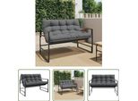 The Living Store Panca Da Giardino Con Cuscino Antracite 113 Cm In Acciaio