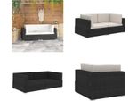 Vidaxl Divani Ad Angolo 2 Pezzi Con Cuscini In Poly Rattan Nero - Divano Ad Angolo - Divani Ad Angolo - Divano A 2 Posti - Divani A 2 Posti