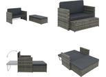 Vidaxl Set Salotto Da Giardino 2 Pezzi Con Cuscini In Poly Rattan Grigio - Set Divano Da Giardino - Set Divano Da Giardino - Set Divano Da Giardino - Set Divano Da Giardino