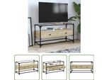 The Living Store Mobile Tv Con Piano In Vetro Rovere Sonoma 98X35X51Cm Materiale Legno