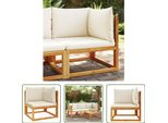The Living Store Divano Angolare Da Giardino Con Cuscini In Legno Massiccio Di Acacia