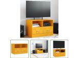 The Living Store Mobile Tv Giallo Senape 67X39X44 Cm In Acciaio