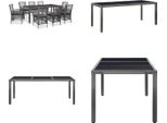 vidaXL 9 tlg. Garten Essgruppe Poly Rattan Grau - Ess-Set - Ess-Sets - Gartenmöbel - Gartenmöbel