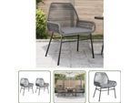 The Living Store Sedie Da Giardino 2 Pezzi Con Cuscino In Poly Rattan Grigio