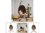 The Living Store Sedia Sospesa Egg Design Con Supporto In Tessuto E Acciaio Color Taupe