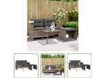 The Living Store Set Di Divani Da Giardino 3 Pezzi Con Cuscini In Poly Rattan Grigio