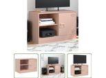 The Living Store Mobile Tv Rosa 67X39X44 Cm In Acciaio
