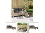The Living Store Set Di Divani Da Giardino 3 Pezzi Con Cuscini In Poly Rattan Grigio Chiaro