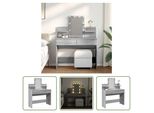 The Living Store Comodino Con Illuminazione Led Grigio Sonoma 100X40X130 Cm