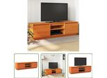 The Living Store Mobile Tv Marrone Cera 140X35X40 Cm In Legno Di Pino Massiccio