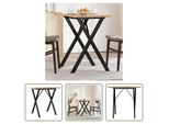 The Living Store Tavolo Da Pranzo X-Frame 80X50X75,5 Cm In Pino Massiccio E Ghisa