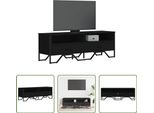 The Living Store Mobile Tv Nero 122X34X41 Cm Materiale Legno