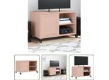 The Living Store Mobile Tv Rosa 68X39X43,5 Cm Acciaio Laminato A Freddo
