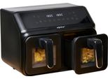Alpina Double Airfryer Xxl - Friggitrice Ad Aria 2 Camere Da 4L - Friggitrice Ad Aria Calda Con Touch Screen Digitale - Forno Ad Aria Calda Per 6 Persone E Oltre - 8 Programmi Di Cottura - Modalità Sync - Funzione Timer
