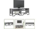 The Living Store Mobile Tv Grigio Sonoma 122X34X41 Cm Materiale Legno