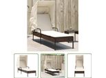 The Living Store Lettino Con Tetto In Poly Rattan Marrone