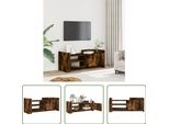 The Living Store Mobile Tv In Rovere Fumé 100X35X40 Cm Materiale In Legno