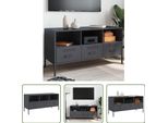 The Living Store Mobile Tv Antracite 100,5X39X50,5 Cm Acciaio Laminato A Freddo
