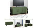 The Living Store Mobile Tv Verde Oliva 100,5X39X43,5 Cm Acciaio Laminato A Freddo