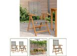 The Living Store Sedie Da Giardino 2 Pz. Legno Massiccio Grigio Di Acacia E Poly Rattan