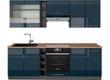 Vicco Cucina Componibile Fame-Line, 235 Cm , Pt Rovere, Blu Scuro Lucido/Antracite