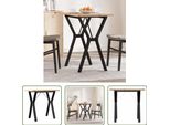 The Living Store Tavolo Da Pranzo Con Struttura A Y 80X50X75,5 Cm In Pino Massiccio E Ghisa