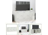 The Living Store Mobile Tv Bianco 99X39X44 Cm In Acciaio