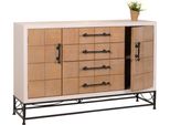 Cassettiera HWC-N30, Credenza Credenza Con Ante E Cassetto, Legno Massiccio Mdf, 92X140X42Cm