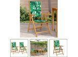 The Living Store Sedie Da Giardino 2 Pz. Legno Massiccio Di Acacia E Tessuto Con Motivo A Foglie