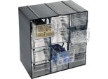 Dmora Armadio Multiuso 2 Ante Adorata 14.2X22.8H Cm Nero Antracite, 12 Cassetti Apertura Scorrevole Italy