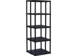 Dmora Armadio Da Esterno Aurelian 59X60X176H Cm Nero Antracite, 4 Vani Resistente Ai Raggi Uv Italy
