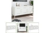 The Living Store Mobile Tv Bianco 100,5X39X50,5 Cm In Acciaio