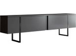 Dmora Mobile Porta Tv Abishia 30X180X50H Cm Nero Antracite, Modulabile Apertura Battente