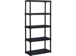 Dmora Armadio Da Esterno Aurelian 40X80X176H Cm Nero Antracite, 4 Vani Resistente Ai Raggi Uv, Impermeabile Italy