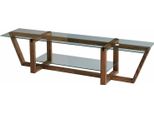 Dmora Mobile Porta Tv Arienzo 35X158X35H Cm Marrone Noce, Un Vano 2 Ripiani