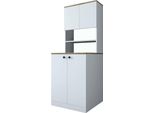 Dmora Armadio Multiuso Grande Marty 72.5X183.6H Cm Bianco, 2 Ante 4 Vani