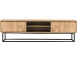 Dmora Mobile Porta Tv Kira 40X140X50H Cm Nero, Apertura Scorrevole 2 Vani
