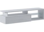 Dmora Mobile Porta Tv Gisella 38X160X41H Cm Bianco, 5 Vani Un'anta