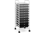 Carrello Costway Con 10 Cassetti Impilabili, Carrello Da Bagno, Scaffale Da Bagno Nero Laurea
