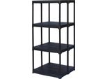 Dmora Armadio Da Esterno Akay 59X60X133H Cm Nero Antracite, 3 Vani Resistente Ai Raggi Uv, Impermeabile Italy
