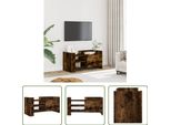 The Living Store Mobile Tv In Rovere Fumé 80X35X40 Cm Materiale In Legno