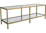 Dmora Mobile Porta Tv Donata 40X130X45H Cm Oro Oro, 3 Vani 2 Ripiani
